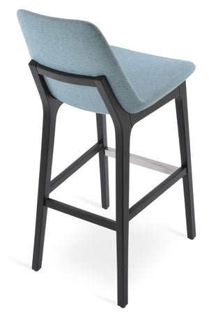 Soho Concept Eiffel Barstools & Counterstools With 10-year Guarantee - Premium Camira Wool Fabric & Solid Wood Blue  Soho-concept-dining-chair-08372