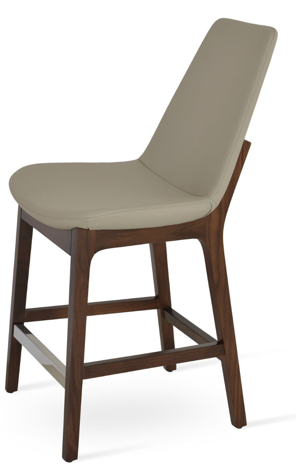 Soho Concept Eiffel Wood Barstools & Counterstools With Luxurious Fabrics, Brass Footrests & 10-year Guarantee Walnut  Soho-concept-dining-chair-08399