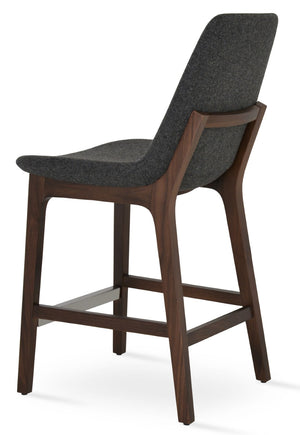Soho Concept Eiffel Barstools & Counterstools With 10-year Guarantee - Premium Camira Wool Fabric & Solid Wood Walnut,Dark Grey  Soho-concept-dining-chair-08400