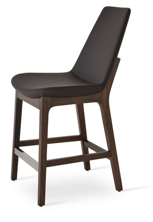 Soho Concept Eiffel Wood Barstools & Counterstools With Luxurious Fabrics, Brass Footrests & 10-year Guarantee Walnut,Brown  Soho-concept-dining-chair-08402