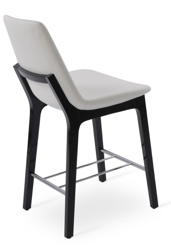 Soho Concept Eiffel Wood Barstools & Counterstools - Stylish Leatherette Seats, Brass Footrests, 2-year Warranty Black,White  Soho-concept-dining-chair-08394