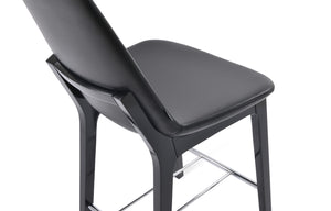 Soho Concept Eiffel Wood Barstools & Counterstools - Stylish Leatherette Seats, Brass Footrests, 2-year Warranty Black  Soho-concept-dining-chair-08395