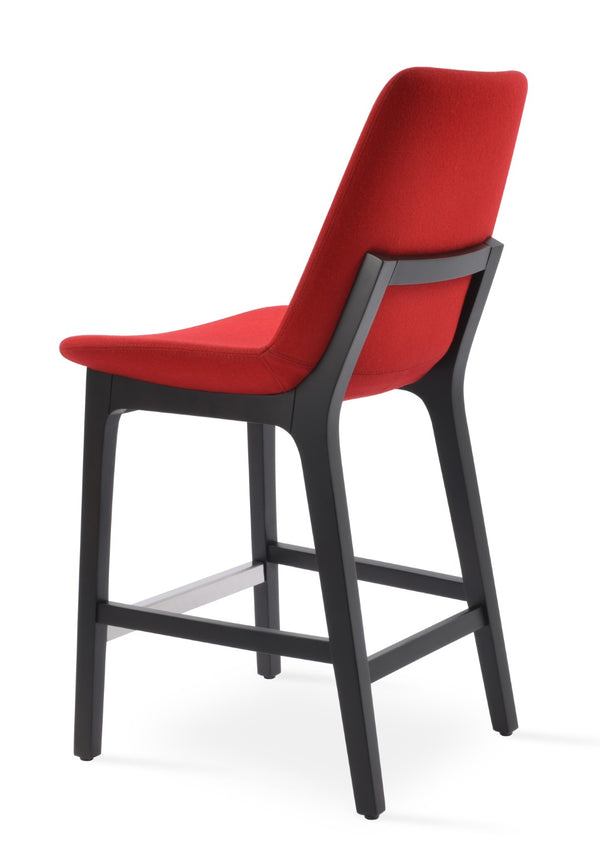 Soho Concept Eiffel Barstools & Counterstools With 10-year Guarantee - Premium Camira Wool Fabric & Solid Wood Red  Soho-concept-dining-chair-08397