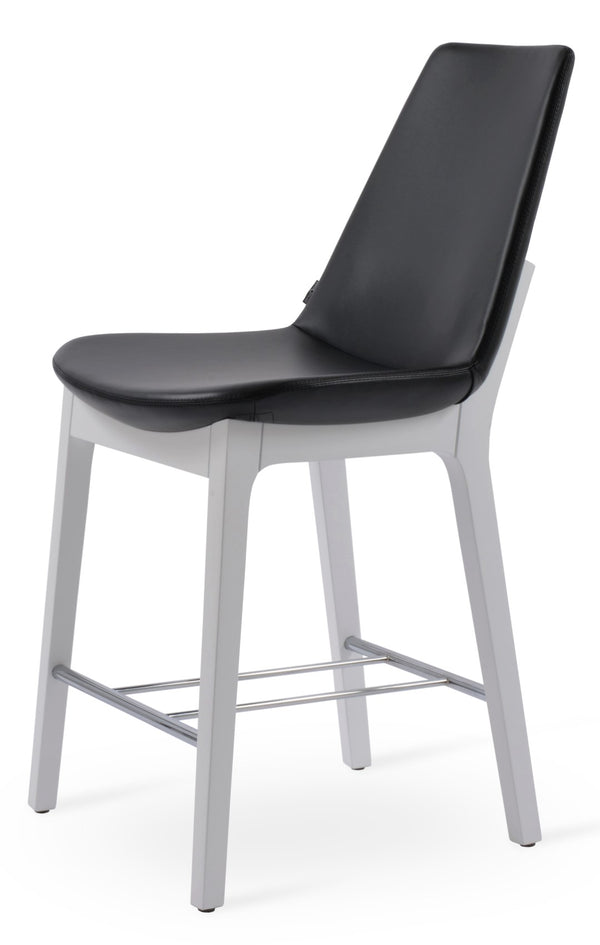 Soho Concept Eiffel Wood Barstools & Counterstools With Luxurious Fabrics, Brass Footrests & 10-year Guarantee White,Black  Soho-concept-dining-chair-08398
