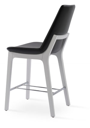 Soho Concept Eiffel Wood Barstools & Counterstools With Luxurious Fabrics, Brass Footrests & 10-year Guarantee White,Black  Soho-concept-dining-chair-06805