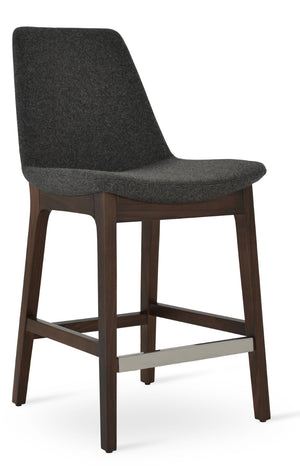 Soho Concept Eiffel Barstools & Counterstools With 10-year Guarantee - Premium Camira Wool Fabric & Solid Wood Walnut,Dark Grey  Soho-concept-dining-chair-08391