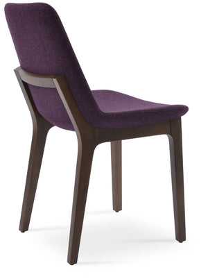 Soho Concept Eiffel Wood Chair With Camira Era Fabric - 10-year Guarantee, Stylish Walnut & Red Finishes, 350 Lbs Capacity Walnut  Soho-concept-dining-chair-03641