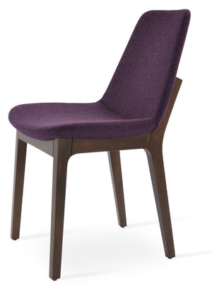 Soho Concept Eiffel Wood Chair With Camira Era Fabric - 10-year Guarantee, Stylish Walnut & Red Finishes, 350 Lbs Capacity Walnut  Soho-concept-dining-chair-03641
