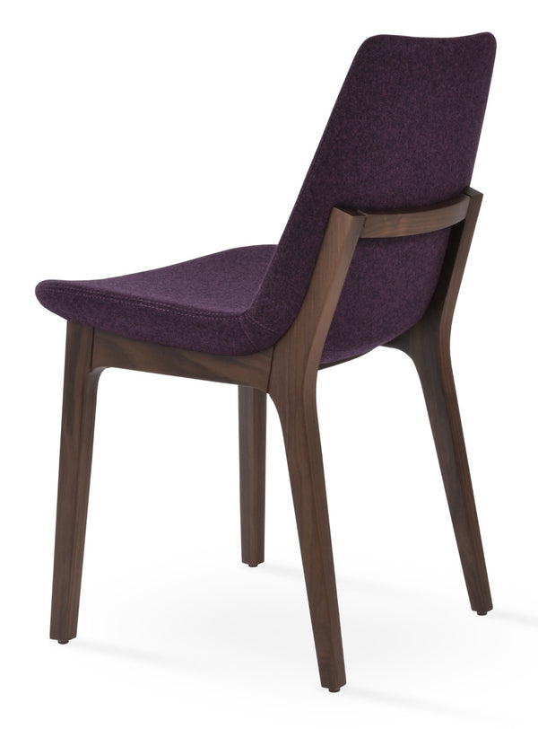 Soho Concept Eiffel Wood Chair With Camira Era Fabric - 10-year Guarantee, Stylish Walnut & Red Finishes, 350 Lbs Capacity Walnut  Soho-concept-dining-chair-03635