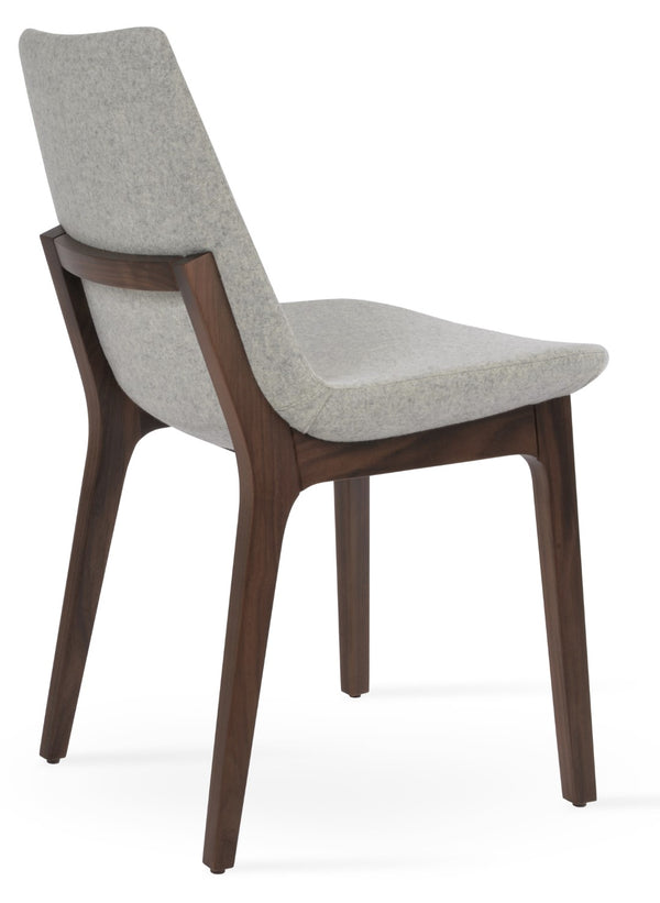 Soho Concept Eiffel Wood Chair - Premium Camira Blazer Wool Fabric, 10-year Guarantee, Durable For Commercial Use Walnut,Silver  Soho-concept-dining-chair-03637