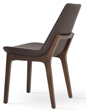 Soho Concept Eiffel Wood Chair - Elegant Dining Seat With Premium Boucle, Velvet, Nubuck Fabrics & 10-year Guarantee Walnut,Brown  Soho-concept-dining-chair-03623