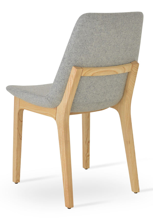 Soho Concept Eiffel Wood Chair - Premium Camira Blazer Wool Fabric, 10-year Guarantee, Durable For Commercial Use Natural,Ash,Silver  Soho-concept-dining-chair-03624