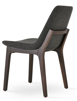 Soho Concept Eiffel Wood Chair With Camira Era Fabric - 10-year Guarantee, Stylish Walnut & Red Finishes, 350 Lbs Capacity Walnut,Dark Grey  Soho-concept-dining-chair-03628