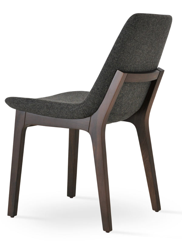 Soho Concept Eiffel Wood Chair With Camira Era Fabric - 10-year Guarantee, Stylish Walnut & Red Finishes, 350 Lbs Capacity Walnut,Dark Grey  Soho-concept-dining-chair-03628