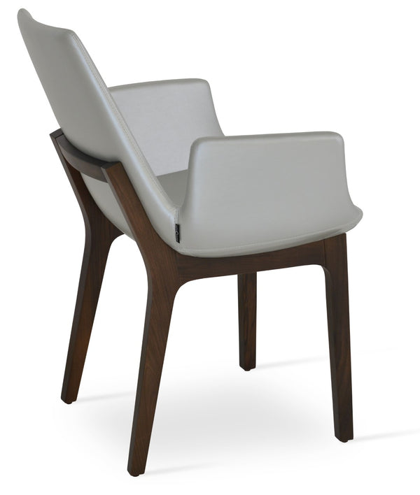 Soho Concept Eiffel Wood Chair - Elegant Dining Seat With Premium Boucle, Velvet, Nubuck Fabrics & 10-year Guarantee Walnut,Silver  Soho-concept-dining-chair-03629