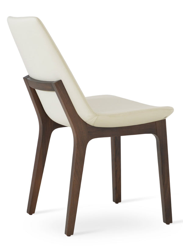 Soho Concept Eiffel Wood Chair - Elegant Dining Seat With Premium Boucle, Velvet, Nubuck Fabrics & 10-year Guarantee Walnut,Cream  Soho-concept-dining-chair-03627