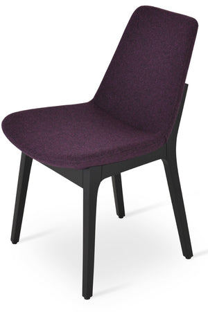 Soho Concept Eiffel Wood Chair - Premium Camira Blazer Wool Fabric, 10-year Guarantee, Durable For Commercial Use Deep Maroon  Soho-concept-dining-chair-03634