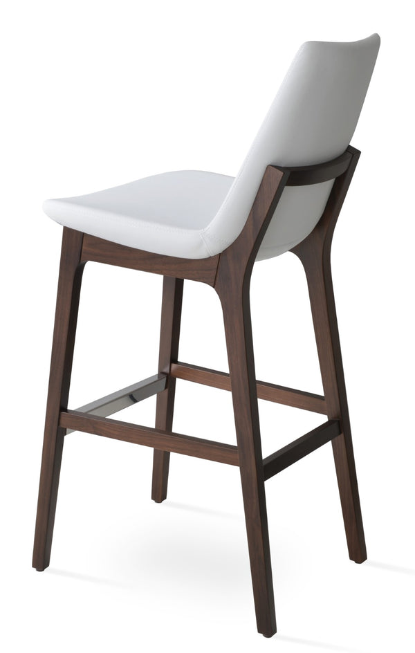 Soho Concept Eiffel Wood Barstools & Counterstools With Luxurious Fabrics, Brass Footrests & 10-year Guarantee Walnut,White  Soho-concept-dining-chair-06794
