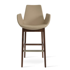 Soho Concept Eiffel Arm Barstools & Counterstools - Premium Camira Fabrics, Solid Wood Base, 10-year Guarantee, Elegant Design Walnut  Soho-concept-dining-chair-06717