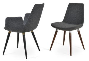 Soho Concept Eiffel Harris Chair In Dark Grey Camira Blazer Wool - Stylish Dining Seat With 10-year Guarantee Dark Grey  Soho-concept-dining-chair-03063