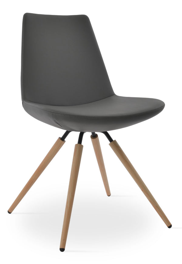 Soho Concept Eiffel Carrot Swivel Chair - Stylish Leatherette Dining Chair With Metal Base & 2-year Guarantee Natural,Grey Swivel. Solid Metal Top Part Connected To Four Tubular Legs Soho-concept-dining-chair-03070