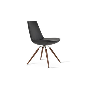 Soho Concept Eiffel Carrot Swivel Chair - Stylish Leatherette Dining Chair With Metal Base & 2-year Guarantee Black,Walnut Swivel. Solid Metal Top Part Connected To Four Tubular Legs Soho-concept-dining-chair-03076