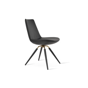 Soho Concept Eiffel Carrot Swivel Chair - Stylish Leatherette Dining Chair With Metal Base & 2-year Guarantee Black,Brass Swivel. Solid Metal Top Part Connected To Four Tubular Legs Soho-concept-dining-chair-03075