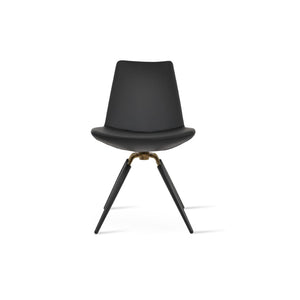 Soho Concept Eiffel Carrot Swivel Chair - Stylish Leatherette Dining Chair With Metal Base & 2-year Guarantee Black,Brass Swivel. Solid Metal Top Part Connected To Four Tubular Legs Soho-concept-dining-chair-03075