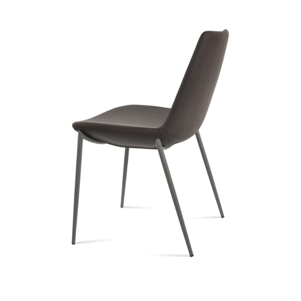 Soho Concept Eiffel Classy Armrest Dining Chair – Stylish Leatherette, Chrome Base, 2-year Guarantee, Turkiye Crafted Grey,Brown  Soho-concept-dining-chair-03139