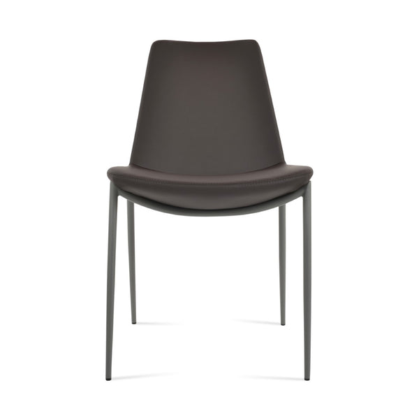 Soho Concept Eiffel Classy Armrest Dining Chair – Stylish Leatherette, Chrome Base, 2-year Guarantee, Turkiye Crafted Grey,Brown  Soho-concept-dining-chair-03138