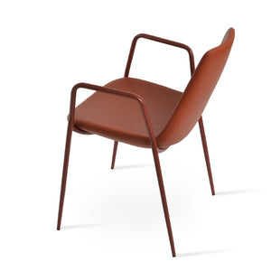 Soho Concept Eiffel Classy Armrest Dining Chair - Stylish Chrome Base, Soft Boucle & Velvet Options, 10-year Guarantee Red  Soho-concept-dining-chair-03107