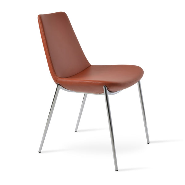 Soho Concept Eiffel Classy Chair - Elegant Dining Seating In Boucle, Velvet & Nubuck Fabrics With 10-year Guarantee Chrome  Soho-concept-dining-chair-03121