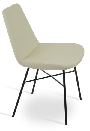 Soho Concept Eiffel Cross Chair Dining Chair - Premium Leatherette, 2-year Guarantee, Stylish Comfort & Durability Black,Cream  Soho-concept-dining-chair-03149