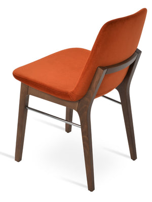 Soho Concept Eiffel Wood Chair - Elegant Dining Seat With Premium Boucle, Velvet, Nubuck Fabrics & 10-year Guarantee Walnut,Chrome,Orange  Soho-concept-dining-chair-03164