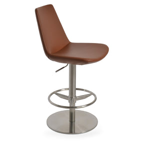 Soho Concept Eiffel Arm Barstools & Counterstools With Full Footrest - Stylish Leatherette, 2-year Guarantee! Brushed Steel Hazelnut  Soho-concept-dining-chair-08058