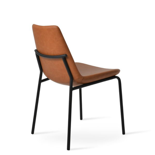 Soho Concept Eiffel Harris Chair - Elegant Dining Chair With Leatherette, Chrome Base & 2-year Guarantee, 300 Lb Capacity Black  Soho-concept-dining-chair-03232