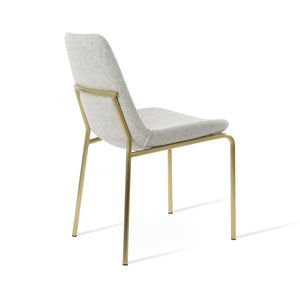 Soho Concept Eiffel Harris Chair In Dark Grey Camira Blazer Wool - Stylish Dining Seat With 10-year Guarantee Brass,Silver  Soho-concept-dining-chair-03238