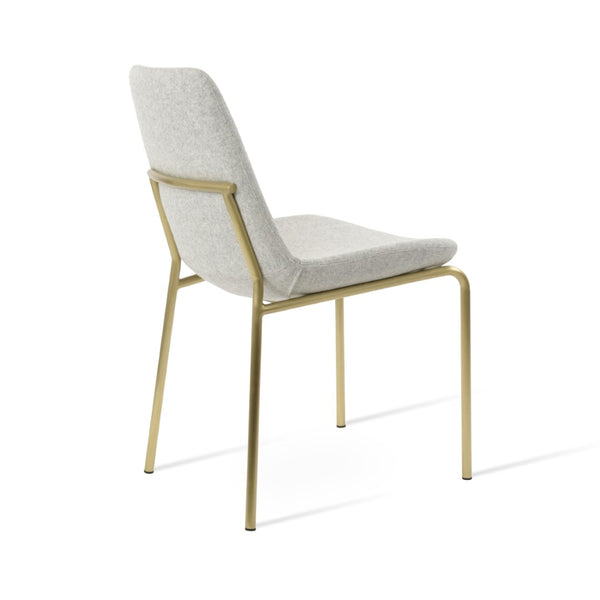 Soho Concept Eiffel Harris Chair In Dark Grey Camira Blazer Wool - Stylish Dining Seat With 10-year Guarantee Brass,Silver  Soho-concept-dining-chair-03238