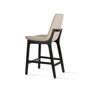 Soho Concept Eiffel Arm Barstools & Counterstools - Premium Camira Fabrics, Solid Wood Base, 10-year Guarantee, Elegant Design Ash,Beige  Soho-concept-dining-chair-08062