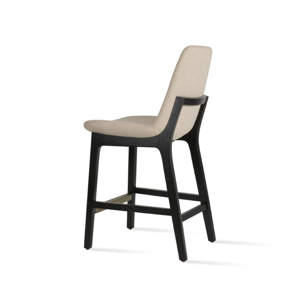 Soho Concept Eiffel Arm Barstools & Counterstools - Premium Camira Fabrics, Solid Wood Base, 10-year Guarantee, Elegant Design Ash,Beige  Soho-concept-dining-chair-08062