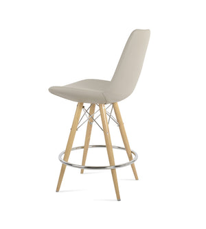 Soho Concept Eiffel Barstools & Counterstools - Stylish Leatherette, Memory Swivel, 2-year Guarantee, Black Finish Natural,Light Grey  Soho-concept-dining-chair-06723
