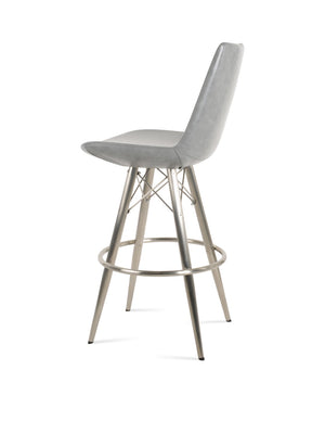 Soho Concept Eiffel Mw Counter & Bar Stools - Stylish Memory Swivel, Durable Leatherette, 5-year Guarantee, Light Grey Light Grey  Soho-concept-dining-chair-06722