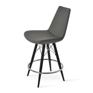 Soho Concept Eiffel Barstools & Counterstools - Stylish Leatherette, Memory Swivel, 2-year Guarantee, Black Finish Black,Grey  Soho-concept-dining-chair-08068