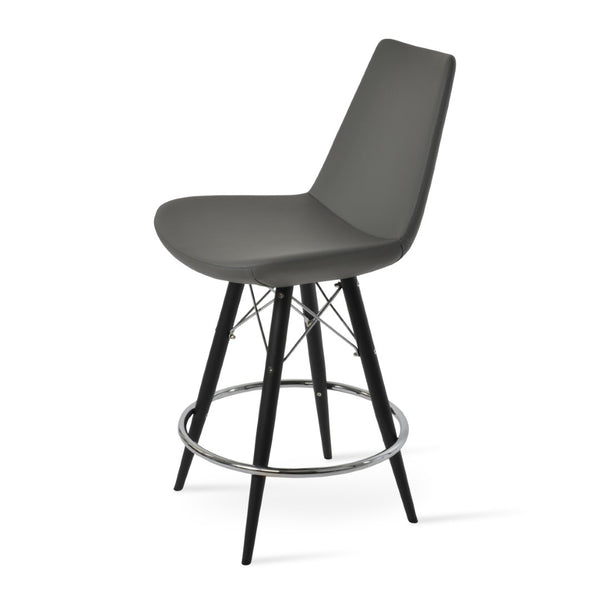 Soho Concept Eiffel Barstools & Counterstools - Stylish Leatherette, Memory Swivel, 2-year Guarantee, Black Finish Black,Grey  Soho-concept-dining-chair-08068