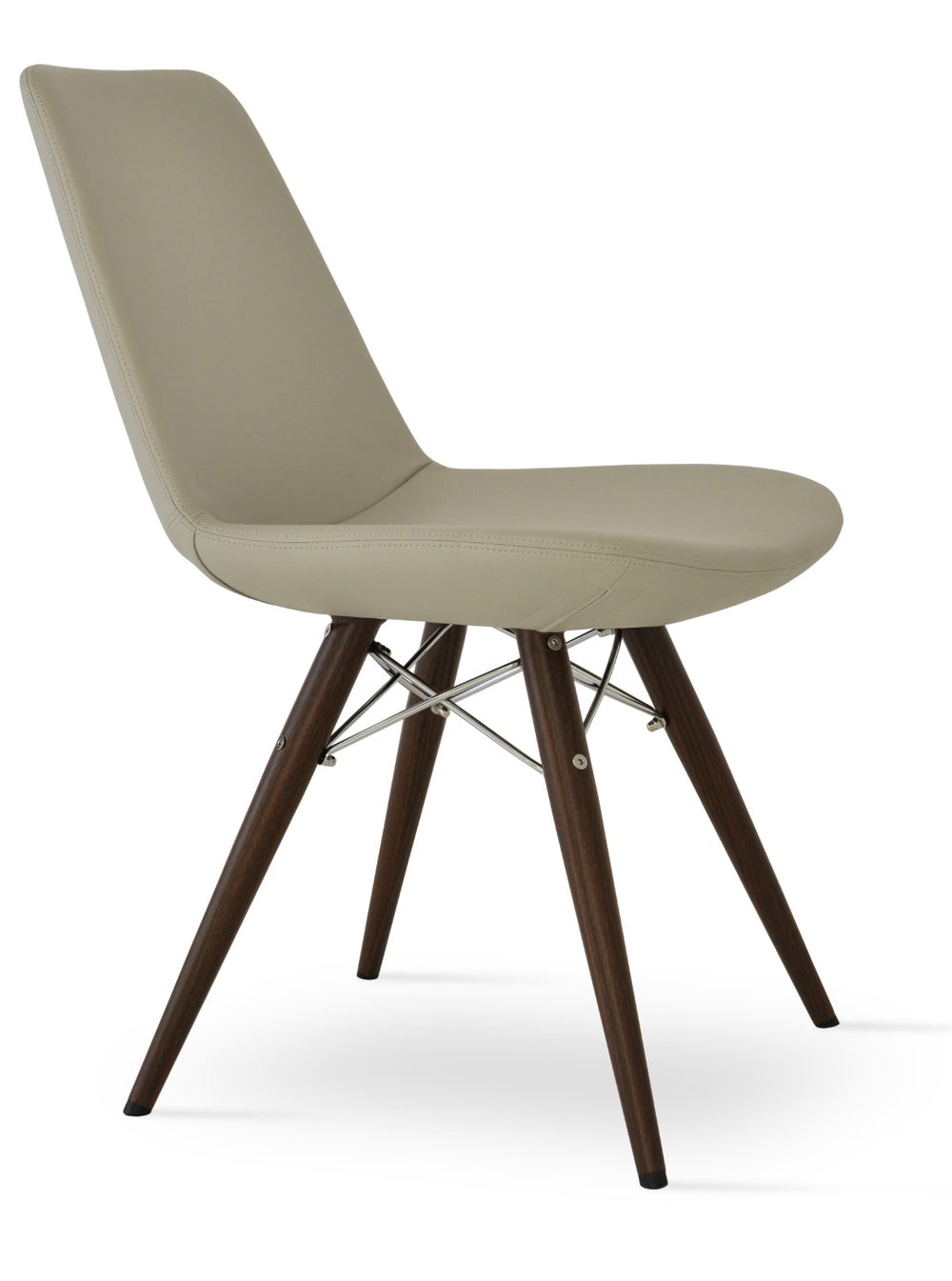 Soho Concept Eiffel Mw Dining Armchair - Premium Leatherette, 2-year Guarantee, Modern Design For Elegant Dining Walnut,Light Grey  Soho-concept-dining-chair-03278