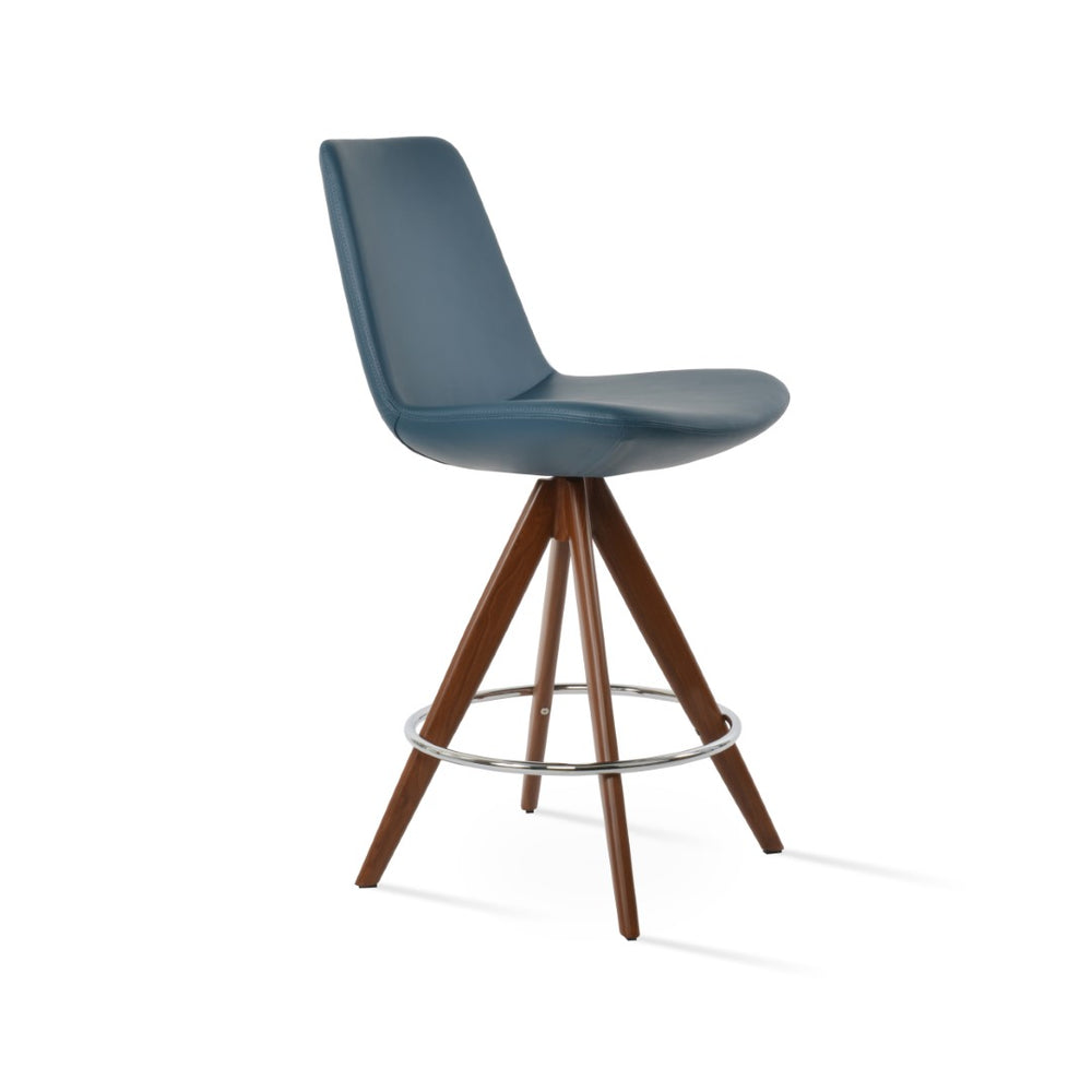 Soho Concept Eiffel Pyramid-mw Swivel Barstools & Counterstools – Stylish Leatherette, 2-year Guarantee, Custom Options Walnut,Blue  Soho-concept-dining-chair-08100