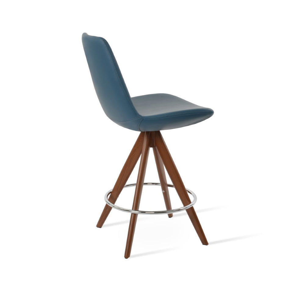 Soho Concept Eiffel Pyramid-mw Swivel Barstools & Counterstools – Stylish Leatherette, 2-year Guarantee, Custom Options Walnut,Blue  Soho-concept-dining-chair-08100