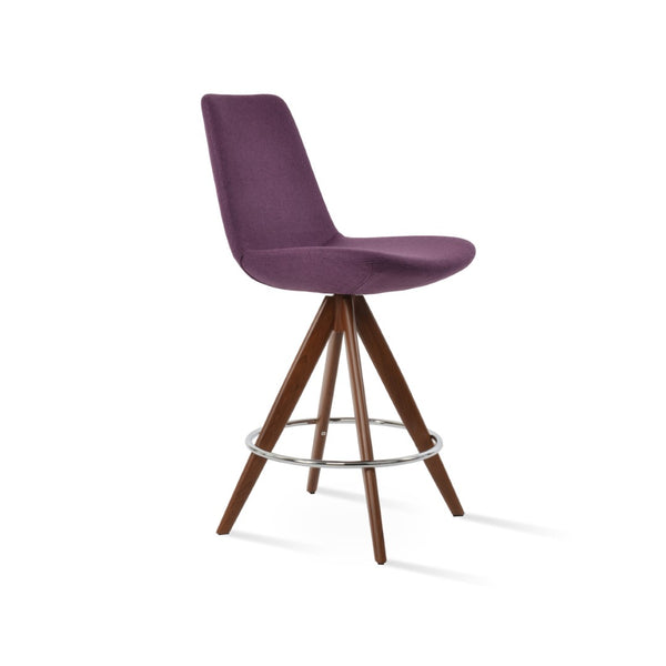 Soho Concept Eiffel Pyramid Barstools & Counterstools - Stylish Wool Upholstery, 10-year Guarantee, Solid Wood Walnut  Soho-concept-dining-chair-08101