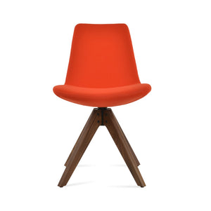 Soho Concept Eiffel Pyramid Swivel Dining Chair: Stylish Wool Upholstery, Solid Wood Base, 10-year Warranty, 350 Lbs Support Walnut,Orange  Soho-concept-dining-chair-03327