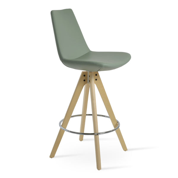 Soho Concept Eiffel Pyramid Barstools & Counterstools - Stylish Wood Swivel Stools In Boucle, Velvet, Nubuck Fabrics Natural,Ash  Soho-concept-dining-chair-08081